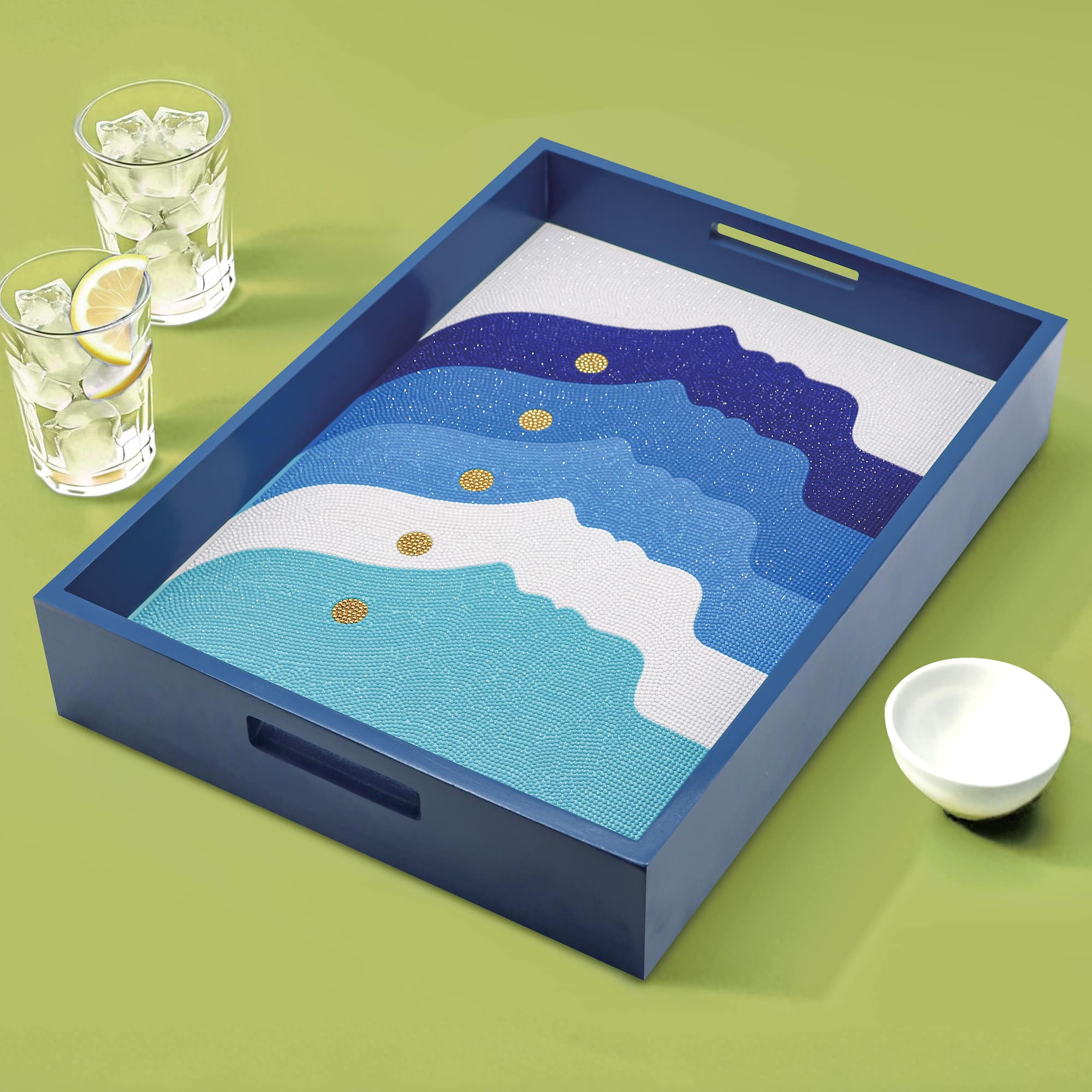 Jonathan Adler x Michaels 14" x 18" Blue Atlas Diamond Art Tray Kit